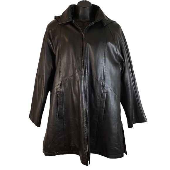 Mischief Black Leather Jacket Mens Quilted Removable Vest Lining Size M - Picture 1 of 15